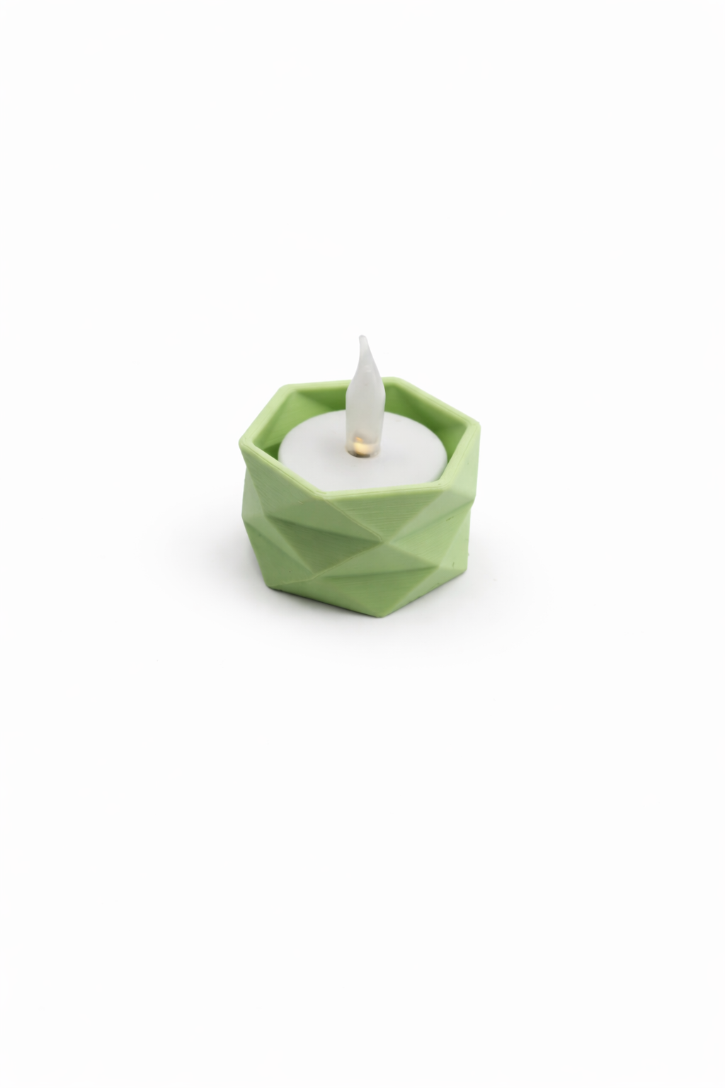 Geometrische LED Theelichthouder – 3D Geprint