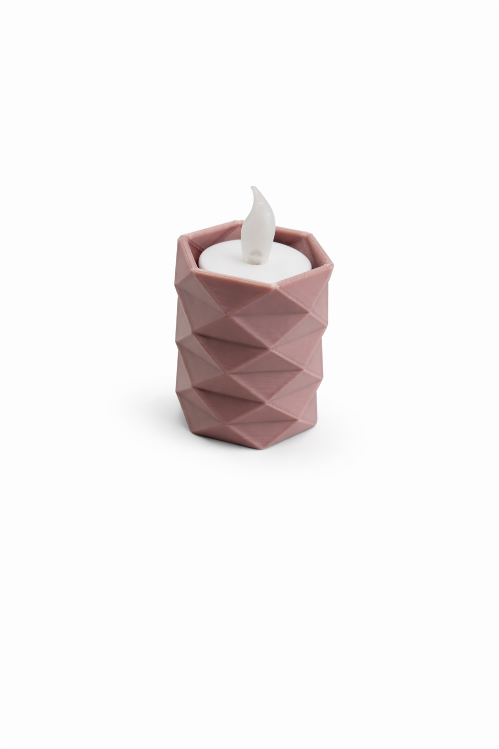 Geometrische LED Theelichthouder – 3D Geprint
