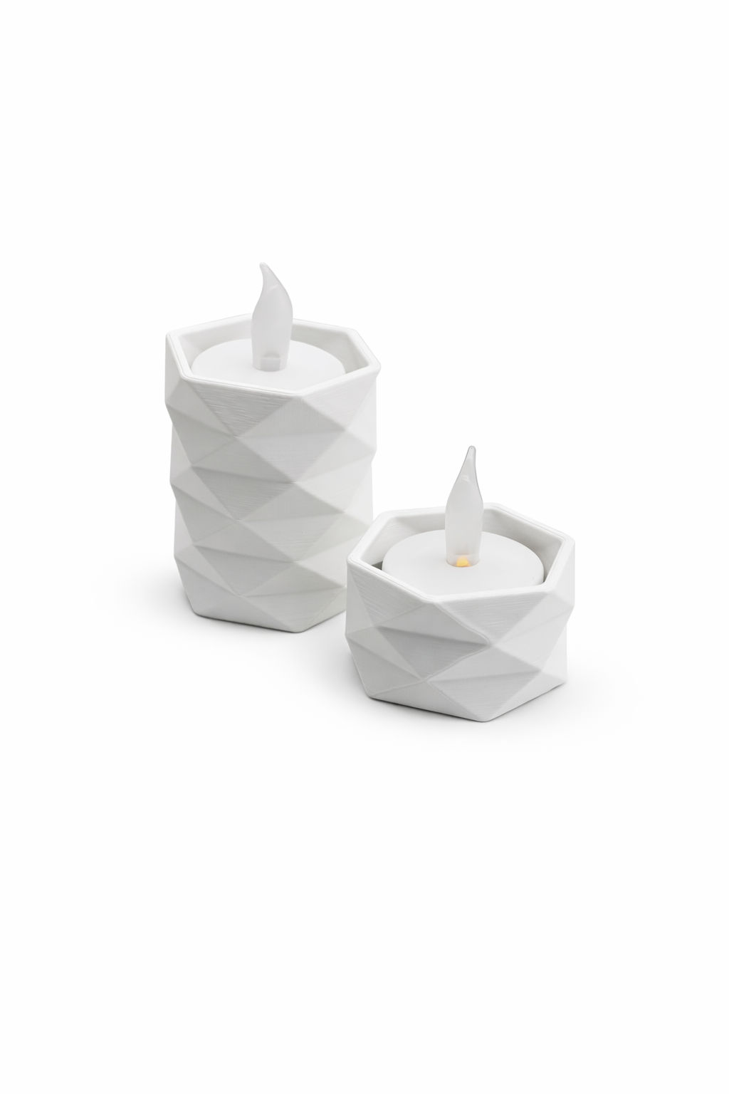Geometrische LED Theelichthouder – 3D Geprint