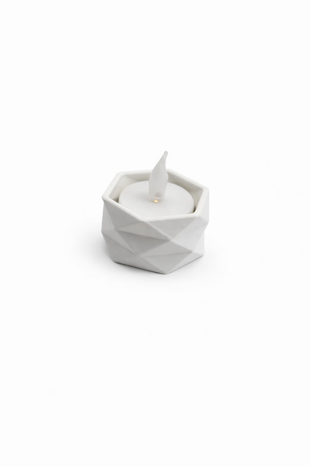 Geometrische LED Theelichthouder – 3D Geprint