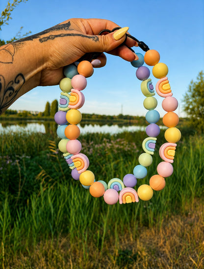 🌈 PawPearls Slip-On Parelketting -  Rainbow Collection