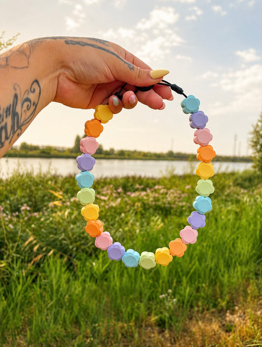 🐾 PawPearls Slip-On Parelketting - Pastel Bloom Collection 🌸