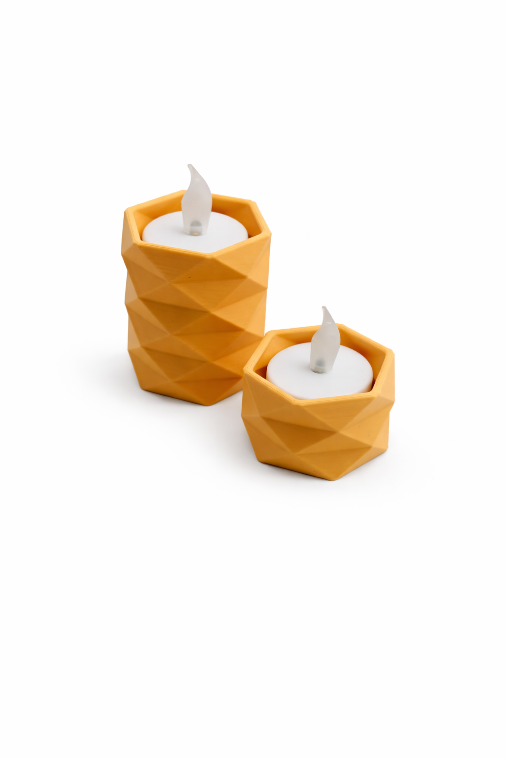 Geometrische LED Theelichthouder – 3D Geprint