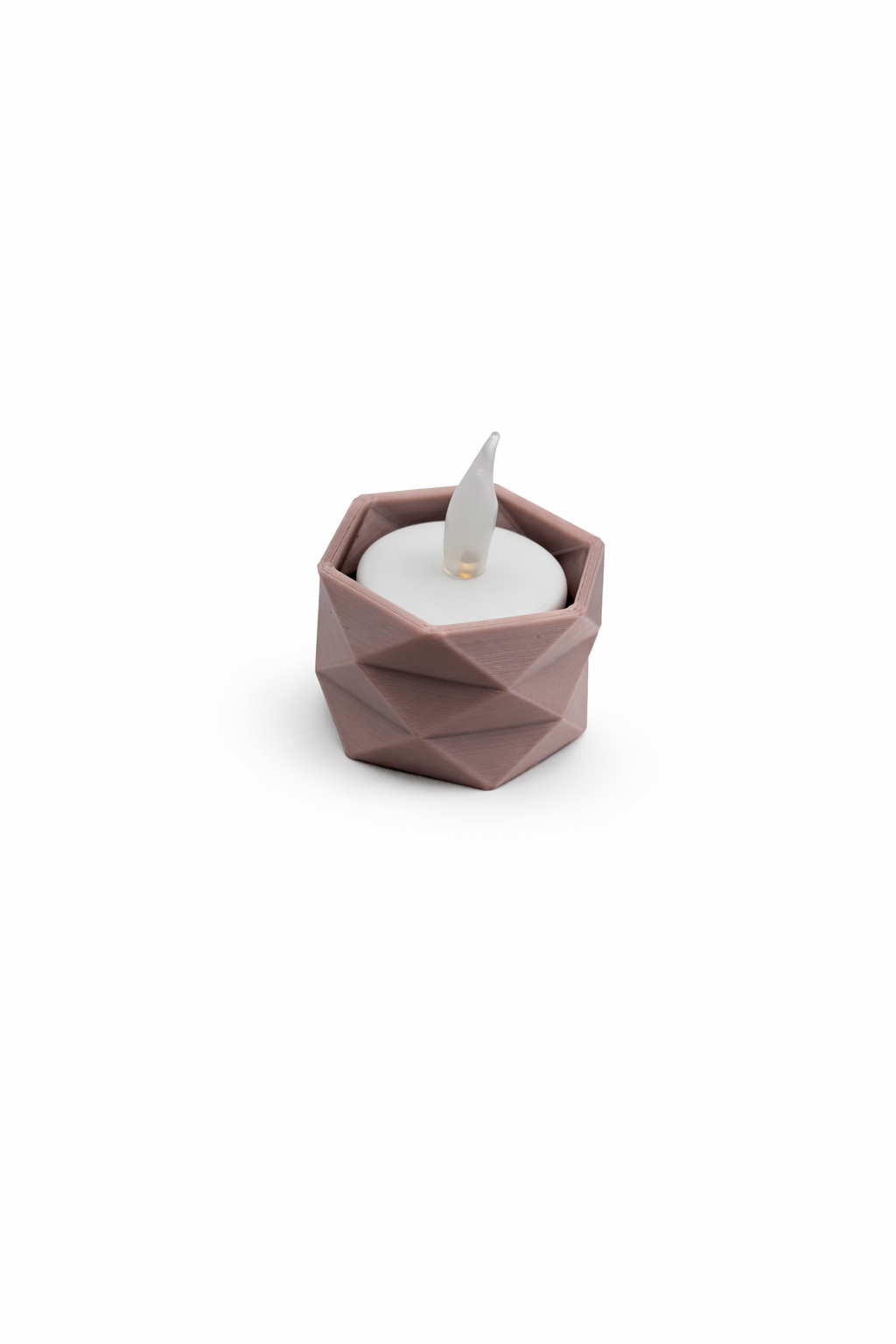 Geometrische LED Theelichthouder – 3D Geprint