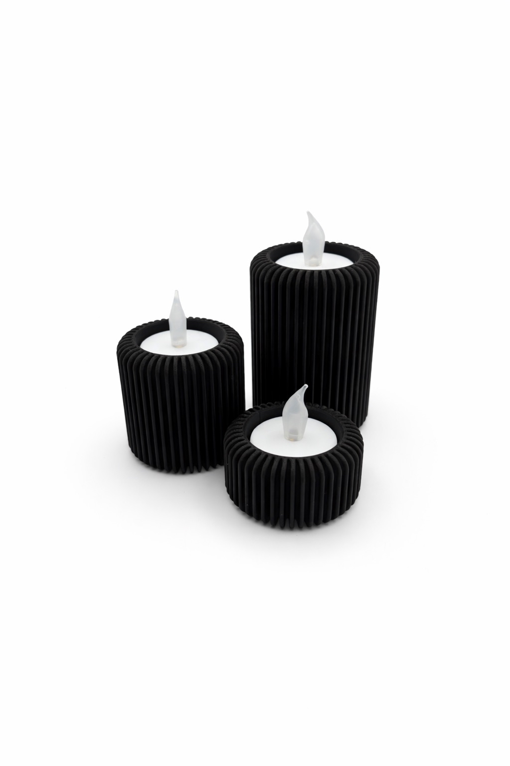 🕯️ Design LED Theelichthouders – Tijdloos & Uniek (3 formaten)