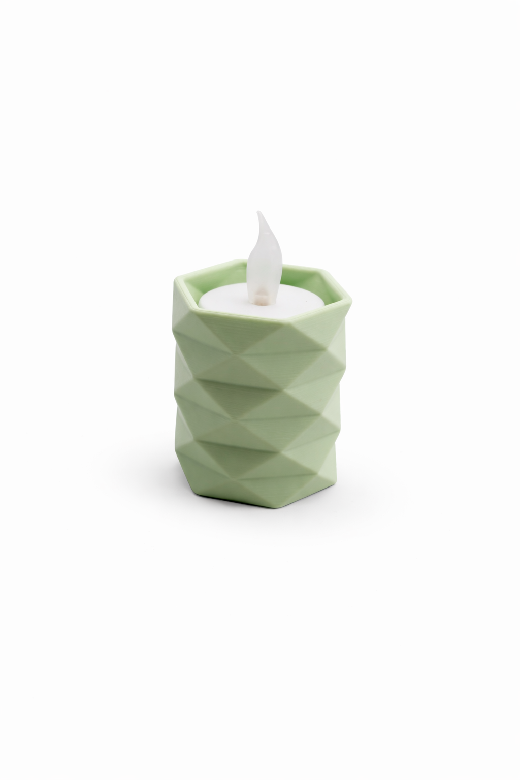 Geometrische LED Theelichthouder – 3D Geprint