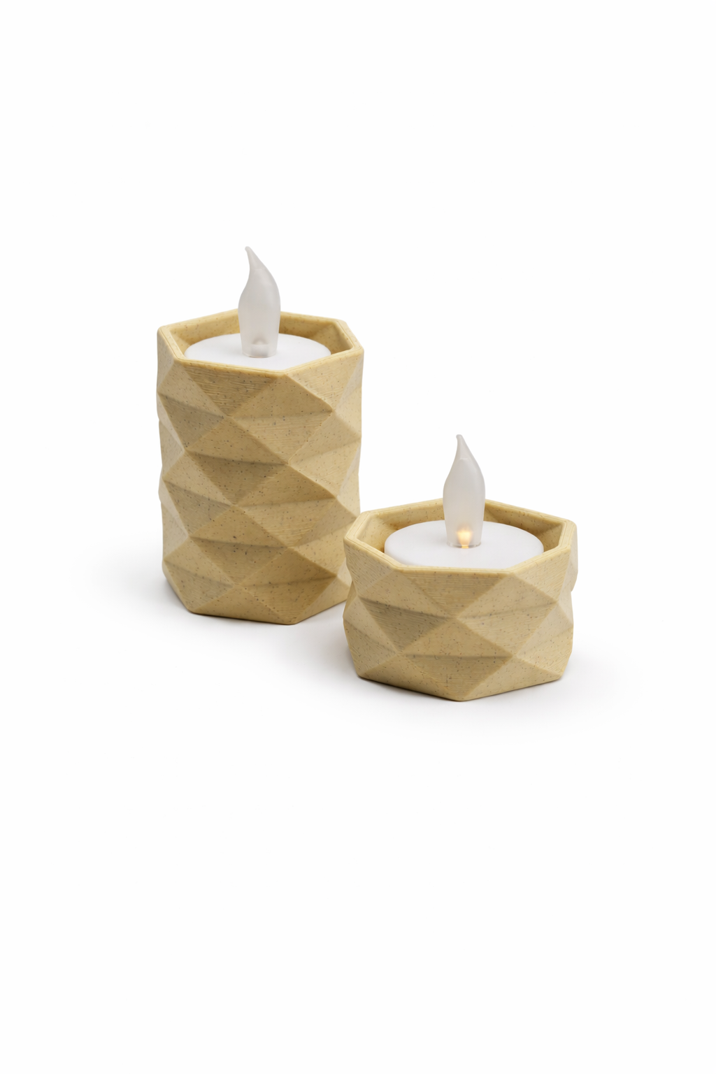 Geometrische LED Theelichthouder – 3D Geprint