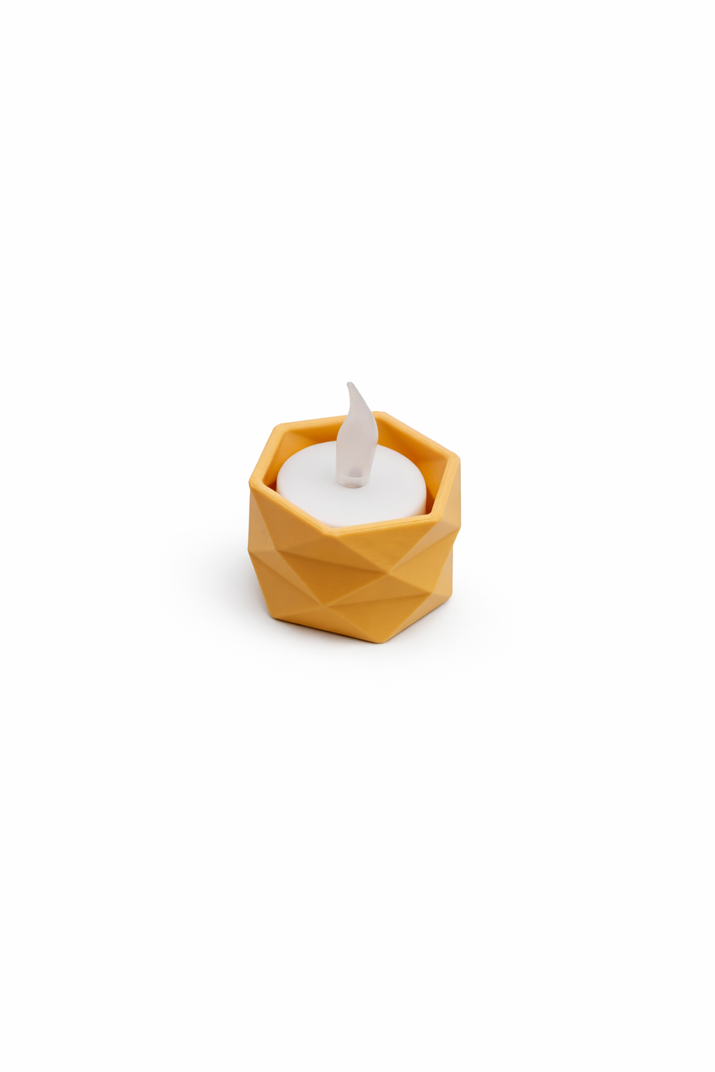 Geometrische LED Theelichthouder – 3D Geprint