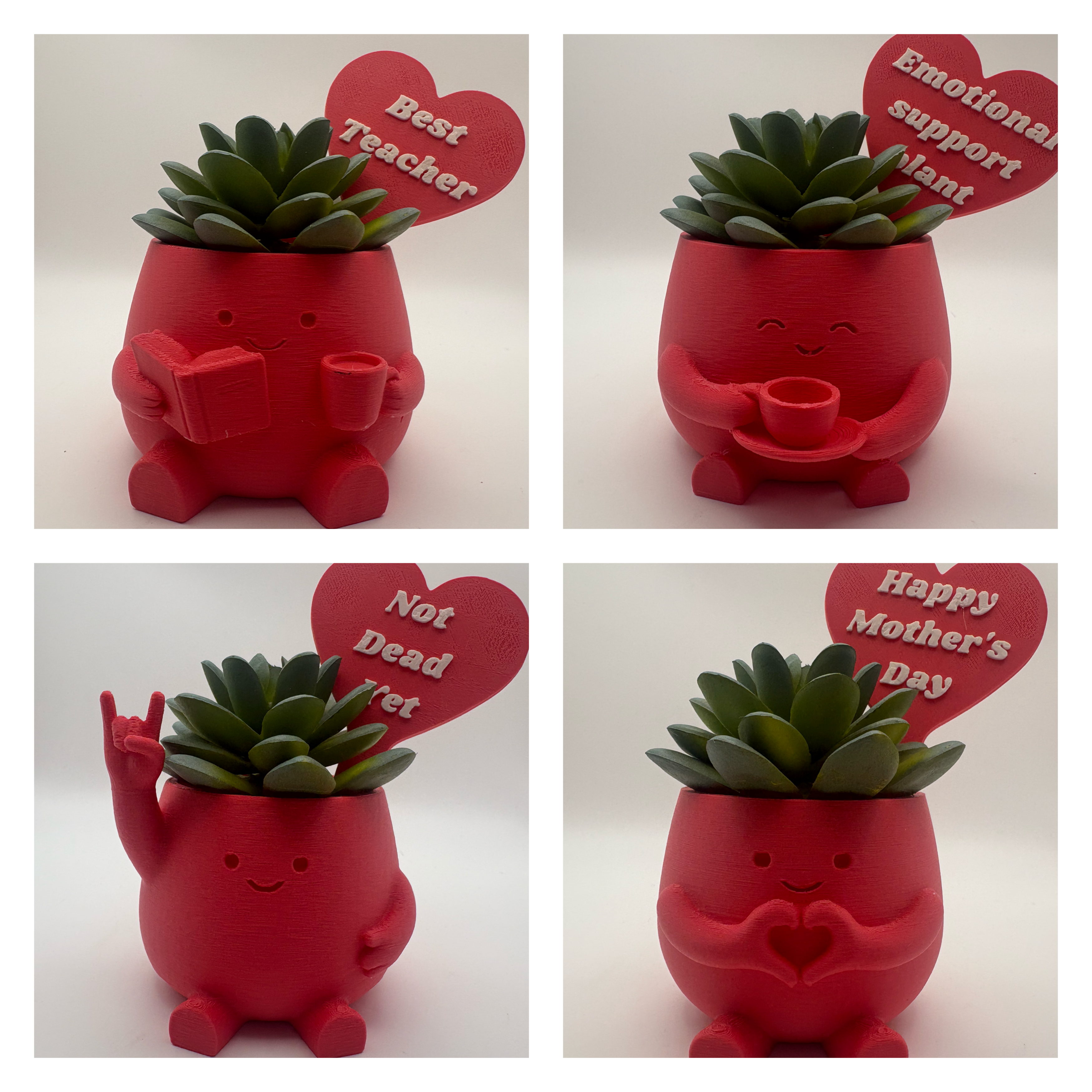 Desk Buddy 🌿💛 – 3D Geprint Bloempotje met Plantprikker