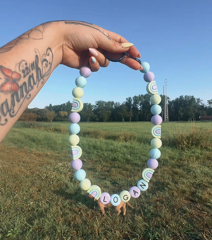 🌈 PawPearls Slip-On Parelketting -  Rainbow Collection