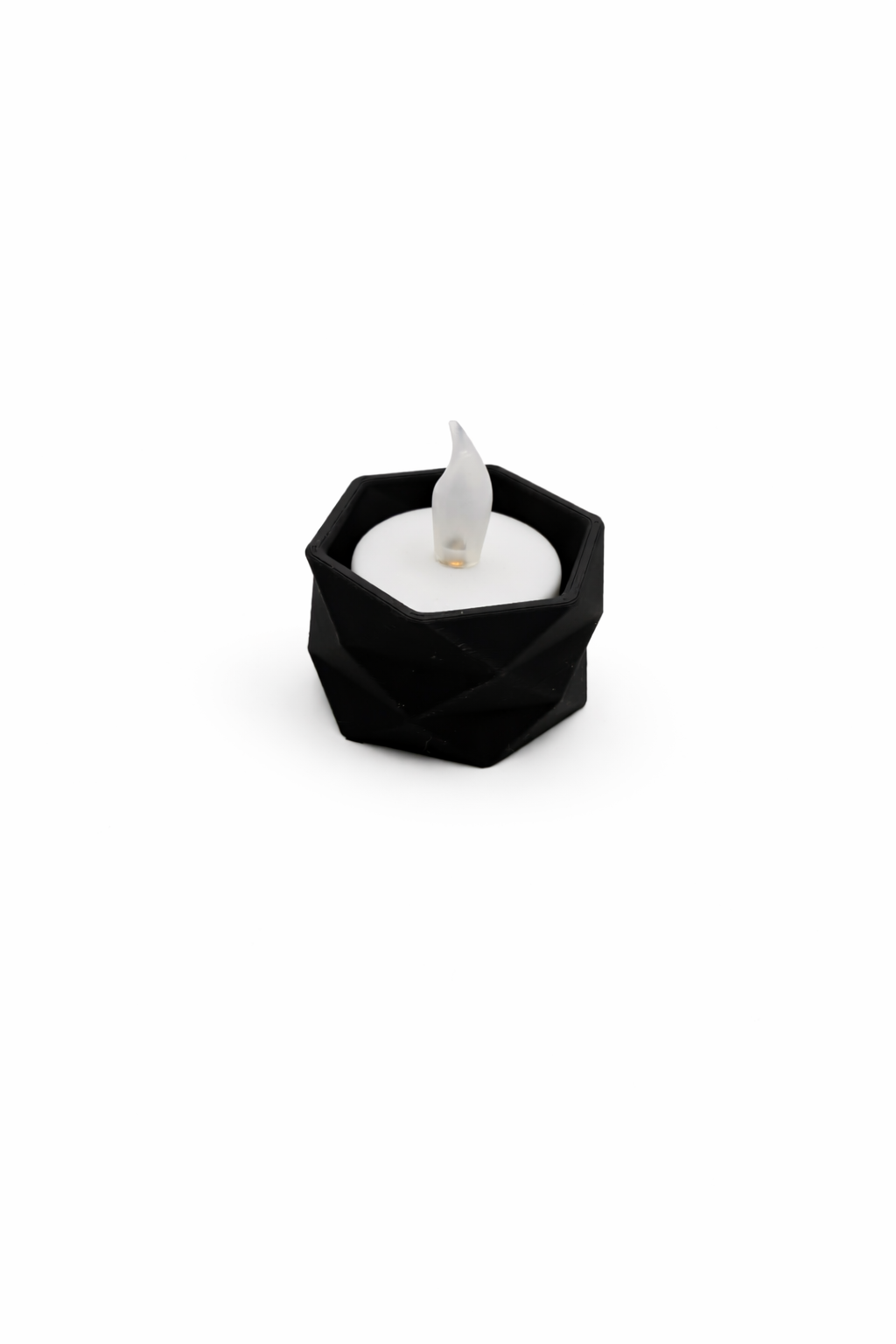 Geometrische LED Theelichthouder – 3D Geprint
