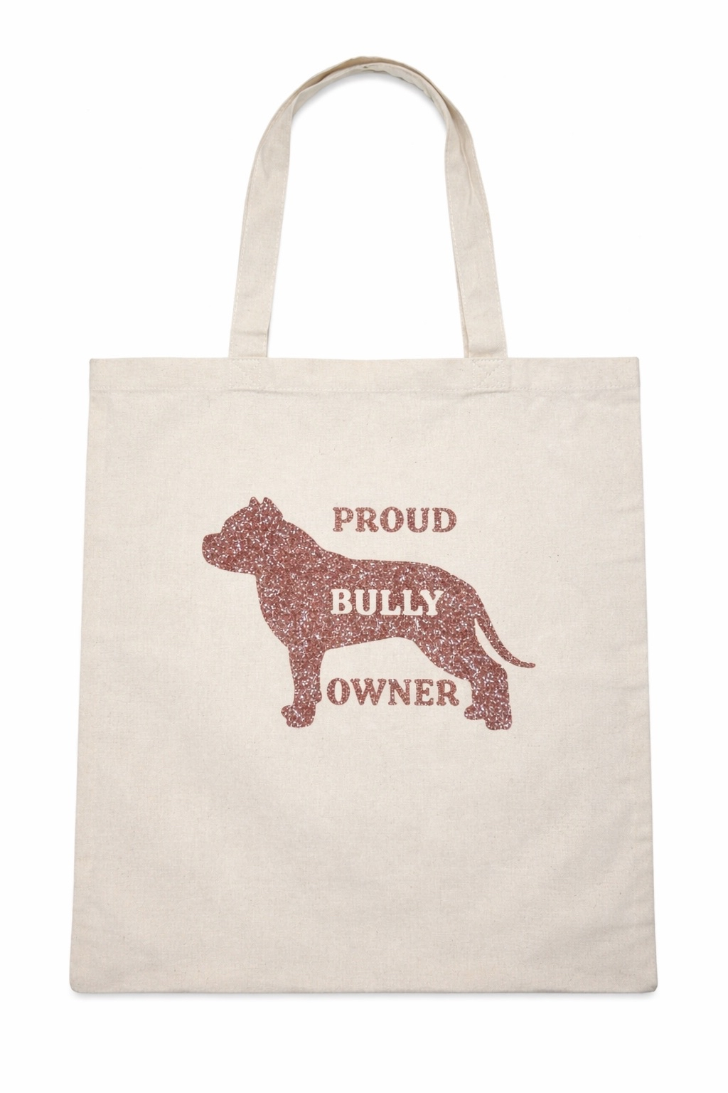 🐶✨Proud Bully Owner Canvas Tas – met glitter opdruk ✨🐶