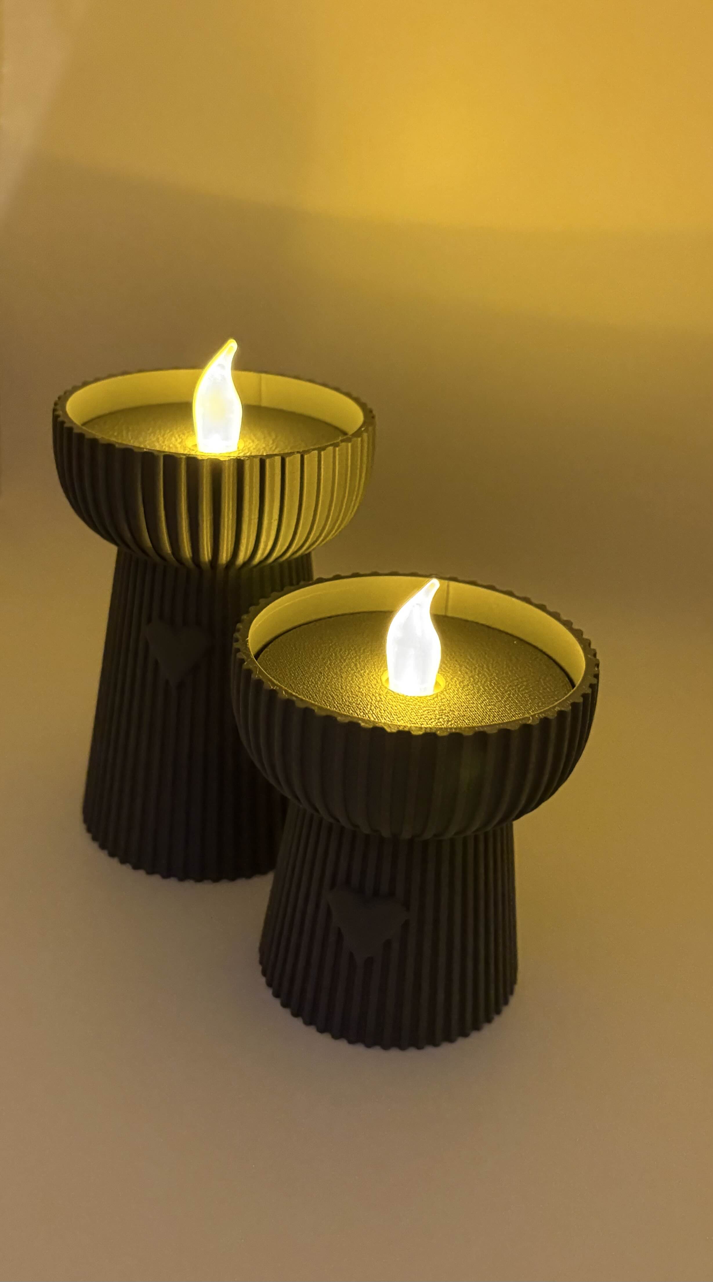 3D Geprinte LED Theelichthouders -  Inclusief LED Theelichtje