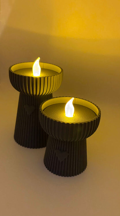 3D Geprinte LED Theelichthouders -  Inclusief LED Theelichtje