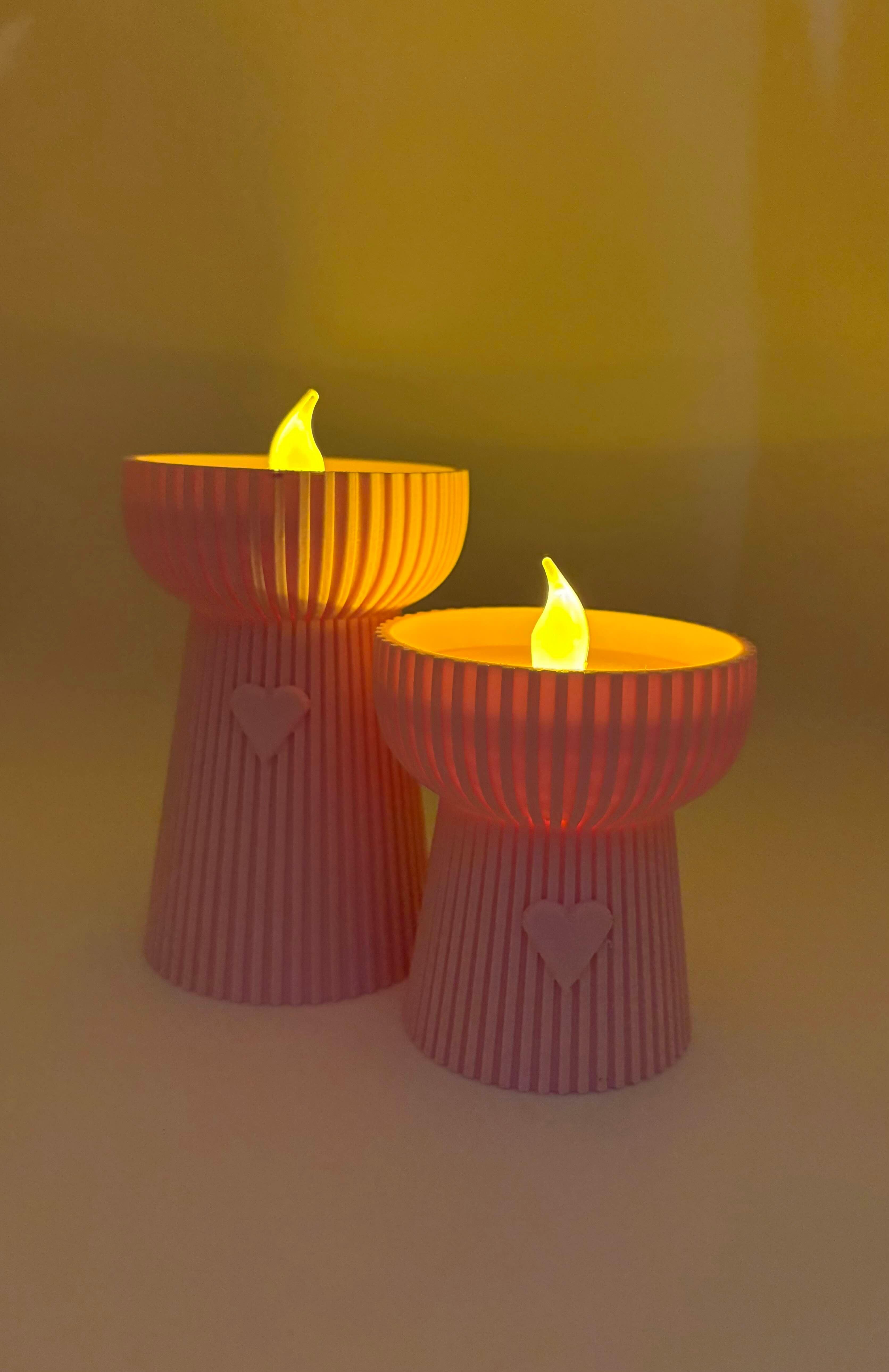 3D Geprinte LED Theelichthouders -  Inclusief LED Theelichtje