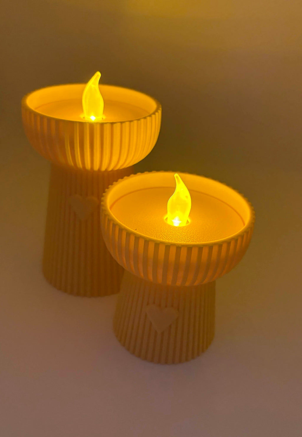 3D Geprinte LED Theelichthouders -  Inclusief LED Theelichtje