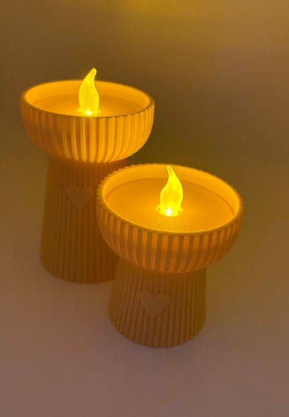 3D Geprinte LED Theelichthouders -  Inclusief LED Theelichtje