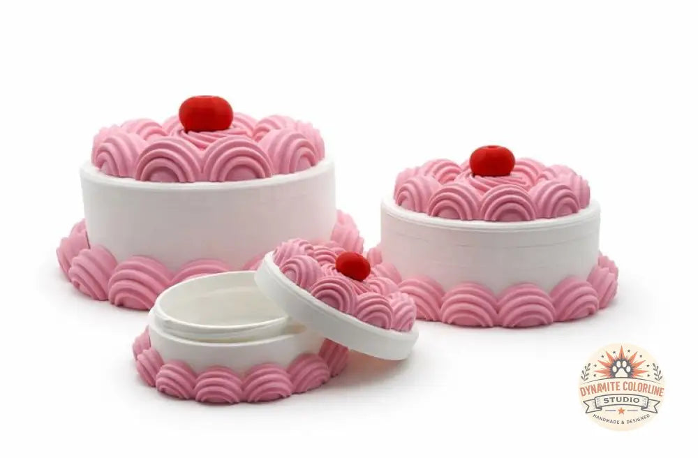 🧁 Taartjes Opbergpotjes met Draaideksel – Set van 3 Formaten (Uniek & Handgemaakt) Opbergpotjes